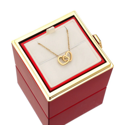 Eternal Rose Box With Engraved Necklace