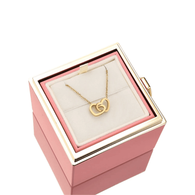 Eternal Rose Box With Engraved Necklace